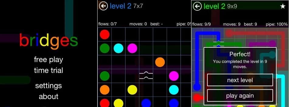 ما هي أفضل 10 ألعاب اندرويد أقل من 10 ميجابايت للاندرويد بعام 2023؟ 6 لعبة Flow Free: Bridges
