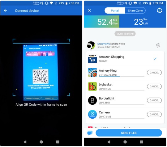 تحميل الشير ات "2022" SHAREit .APK 6.20.88 مشاركة الملفات بالواي فاي بدون إعلانات 9 إستخدام كود QR في شير ات للاندرويد