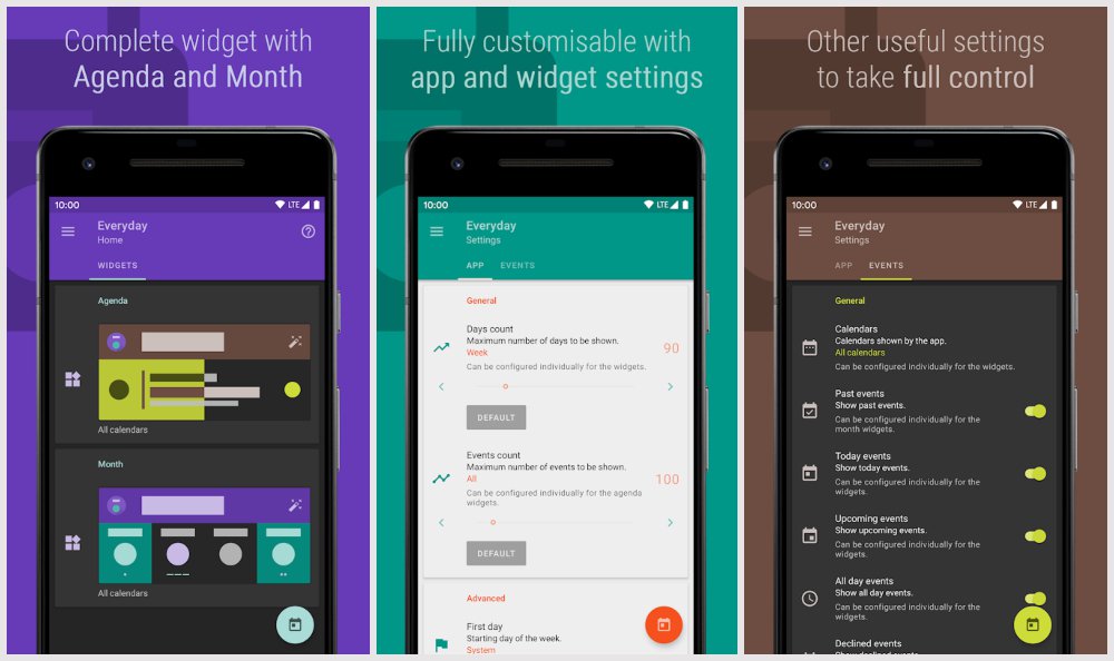 أفضل 5 تطبيقات Widget (نوافذ مُصغرة) لعرض التقويم على الاندرويد 6 تطبيق Everyday