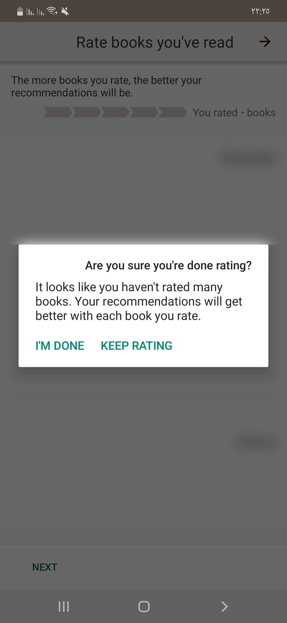 تحميل جود ريدز Goodreads APK أفضل تطبيق لمحبي قراءة الكتب 18 تقييم الكتب التي عرضت لك بعد اختيارك لأنواعك المفضلة في تطبيق Goodreads