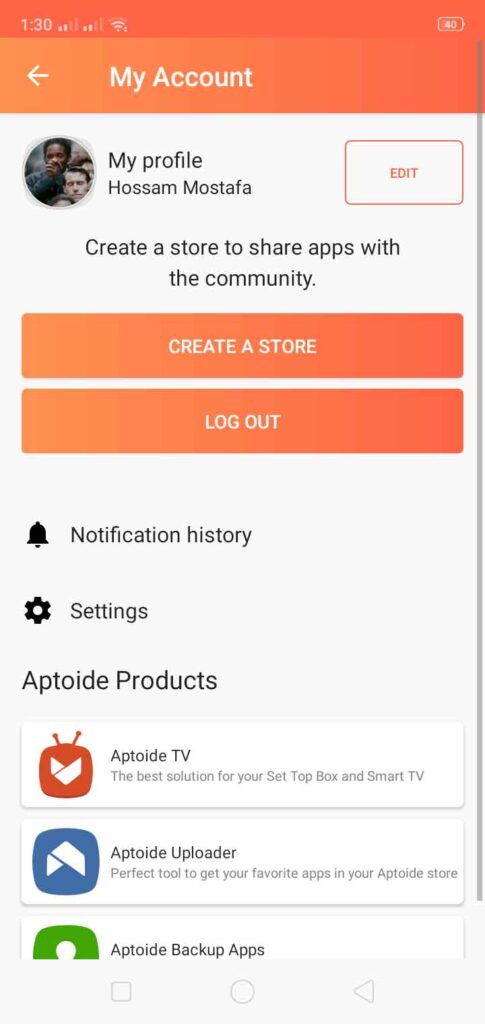 تحميل Aptoide 2025: أفضل متجر بديل لتنزيل التطبيقات والألعاب مجانًا للأندرويد 8 الحساب الشخصي على تطبيق Aptoide