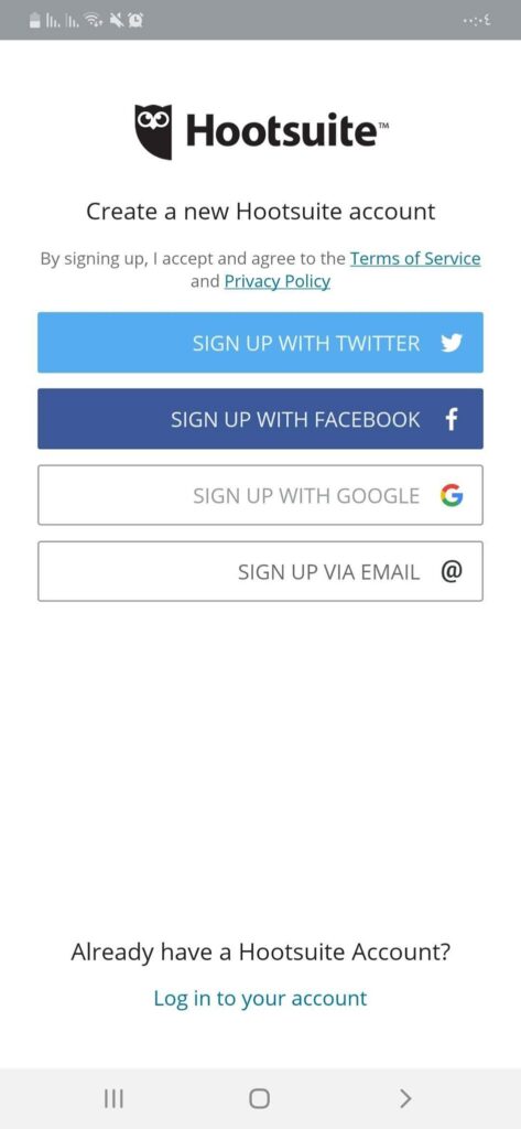هل أنت هاوٍ للإنستقرام؟ إليك أفضل أدوات لاحتراف الانستا على الاندرويد 17 التسجيل في تطبيق Hootsuite أحد تطبيقات الانستقرام