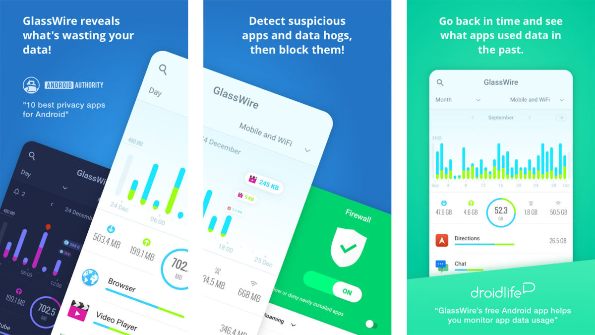 افضل برامج اندرويد لعام 2020 (تطبيقات، وأدوات خفيفة سوف تساعدك كثيرًا) 7 تطبيق GlassWire