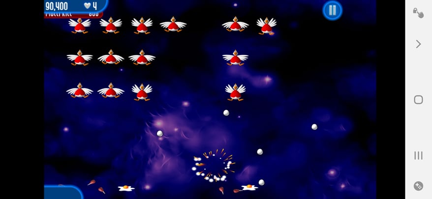 تحميل لعبة حرب الفراخ Chicken Invaders 2 apk للاندرويد والايفون 12 اصطدام المركبة بالبيض في لعبة Chicken Invaders 2
