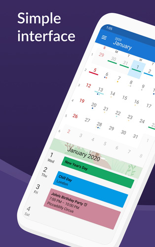 قائمة: أفضل برامج بديلة للتطبيقات الرسمية على أجهزة اندرويد 2020 16 تطبيق DigiCal Calendar Agenda