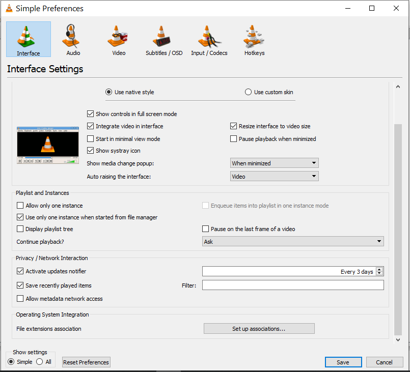 تحميل في ال سي 2021: VLC v3.3.4 APK, EXE أفضل مشغل للصوت والفيديو 6 قائمة Preferences