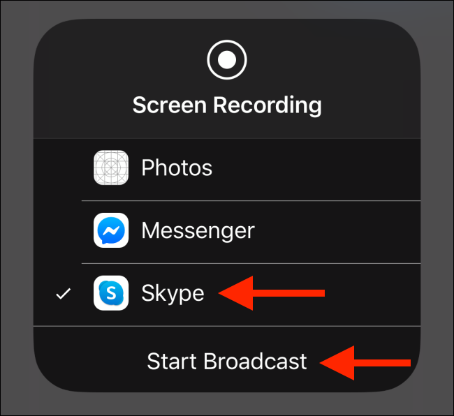 ما هي أفضل تطبيقات مشاركة شاشة الهاتف مع أصدقائك على الاندرويد! 15 اختيار Skype وبعد ذلك اضغط على Start Broadcast