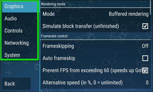 تحميل PPSSPP Emulator .APK 1.16.6 أفضل محاكي PSP في 2024 مع شرح التشغيل 8 برنامج ppsspp يمنحك الفرصة في التحكم في إعدادات اللعبة
