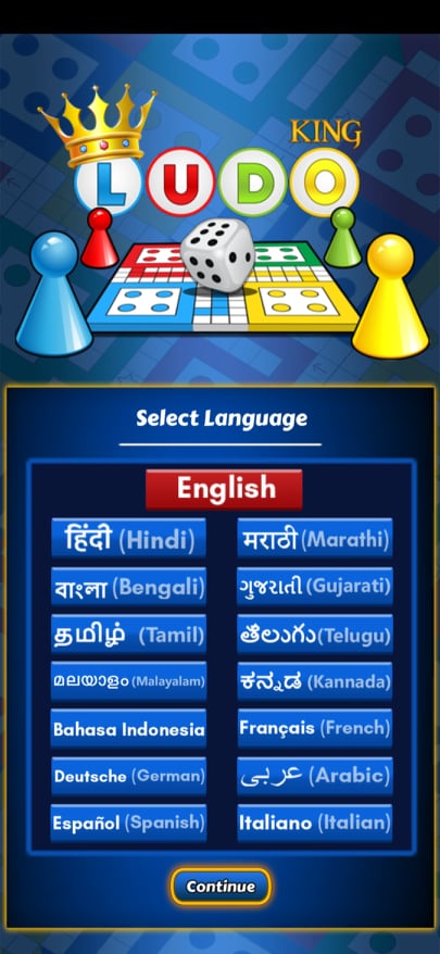تحميل لودو كينج 2024 Ludo King v8.8.0 استرجع ذكرياتك مع الليدو والسلم والثعبان 6 تحديد اللغة الرئيسية في لعبة لودو كينج