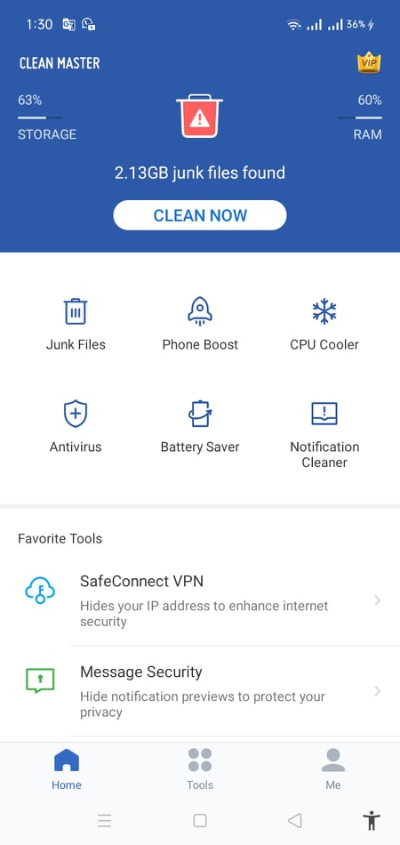 تحميل كلين ماستر 2021: Clean Master Pro .APK .EXE v7.4.9 للاندرويد، والكمبيوتر! 6 الواجهة الرئيسية لبرنامج كلين ماستر للاندرويد