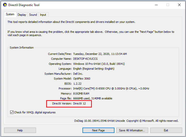 تحميل DirectX 12 EXE (إصدار 2024) تحسين تجربة الألعاب على الكمبيوتر 6 معرفة إصدار DirectX 12 على الويندوز