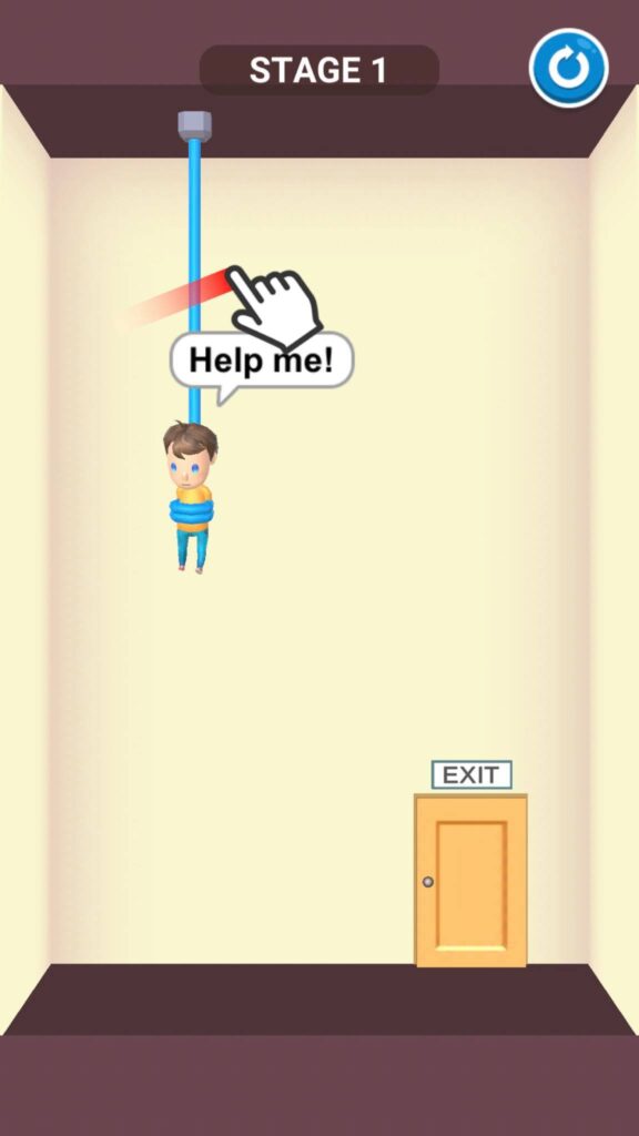 تحميل لعبة Rescue Cut APK لعبة بازل قطع الإنقاذ للموبايل! 5 بدء المستوى الأول في لعبة Rescue Cut