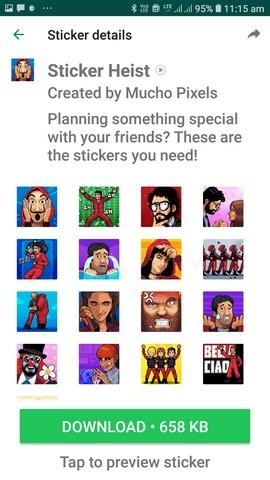 تحميل ملصقات لاكاسا دي بابيل للواتساب "مسلسل Money Hiest" مع شرح التثبيت! 13 Get Money Heist WhatsApp Stickers Android 03