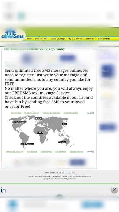 تحميل aFreeSMS 1.0 رسائل نصية مجانية لكل العالم بدون رقم موبايل 6 فري اس ام اس