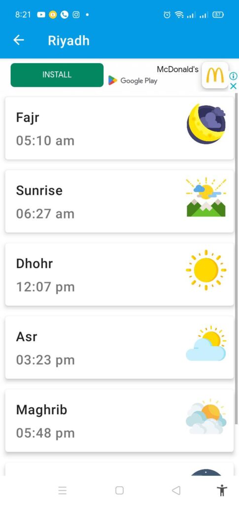 تحميل تطبيق مواقيت أذان الرياض 2024 Azan Time Riyadh APK المواعيد الدقيقة 7 برنامج azan time riyadh للاندرويد