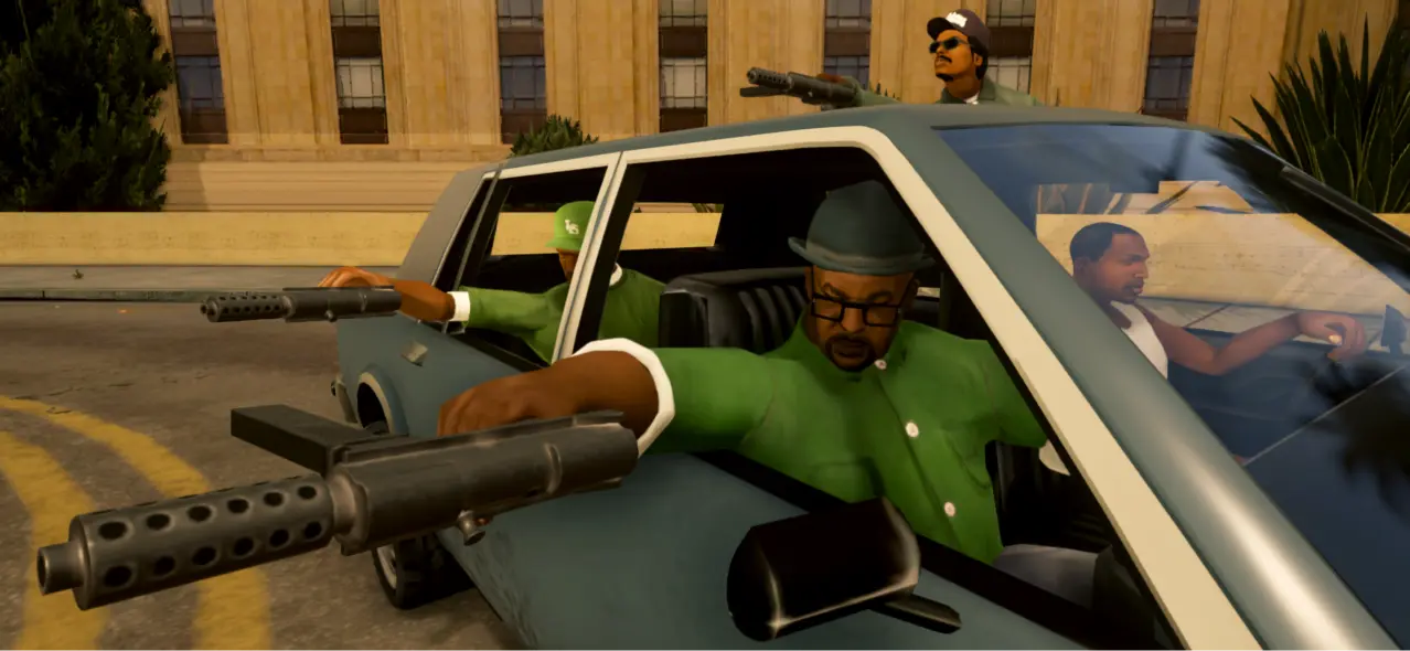 تحميل ثلاثية جاتا المحسّنة 2025 GTA The Definitive Trilogy رابط ميديا فاير للاندرويد 7 GTA San Andreas Definitive 03